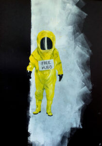 Original Kunstwerk Malerei Illustration Editorial Heike Kurtenbach »Free Hugs«