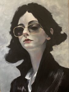 Original Kunstwerk Portrait Malerei Heike Kurtenbach »Karla« 30 x 40 cm | Acryl auf Leinwand | 2024