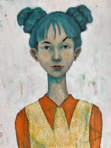 Original Kunstwerk Portrait Malerei Heike Kurtenbach »Djana« 60 x 80 cm | Acryl auf Leinwand | 2025