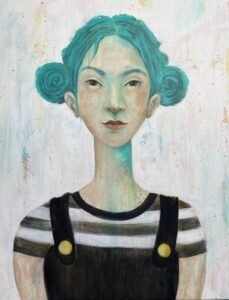 Original Kunstwerk Portrait Malerei Heike Kurtenbach »Fiona« 60 x 80 cm | Acryl auf Leinwand | 2026