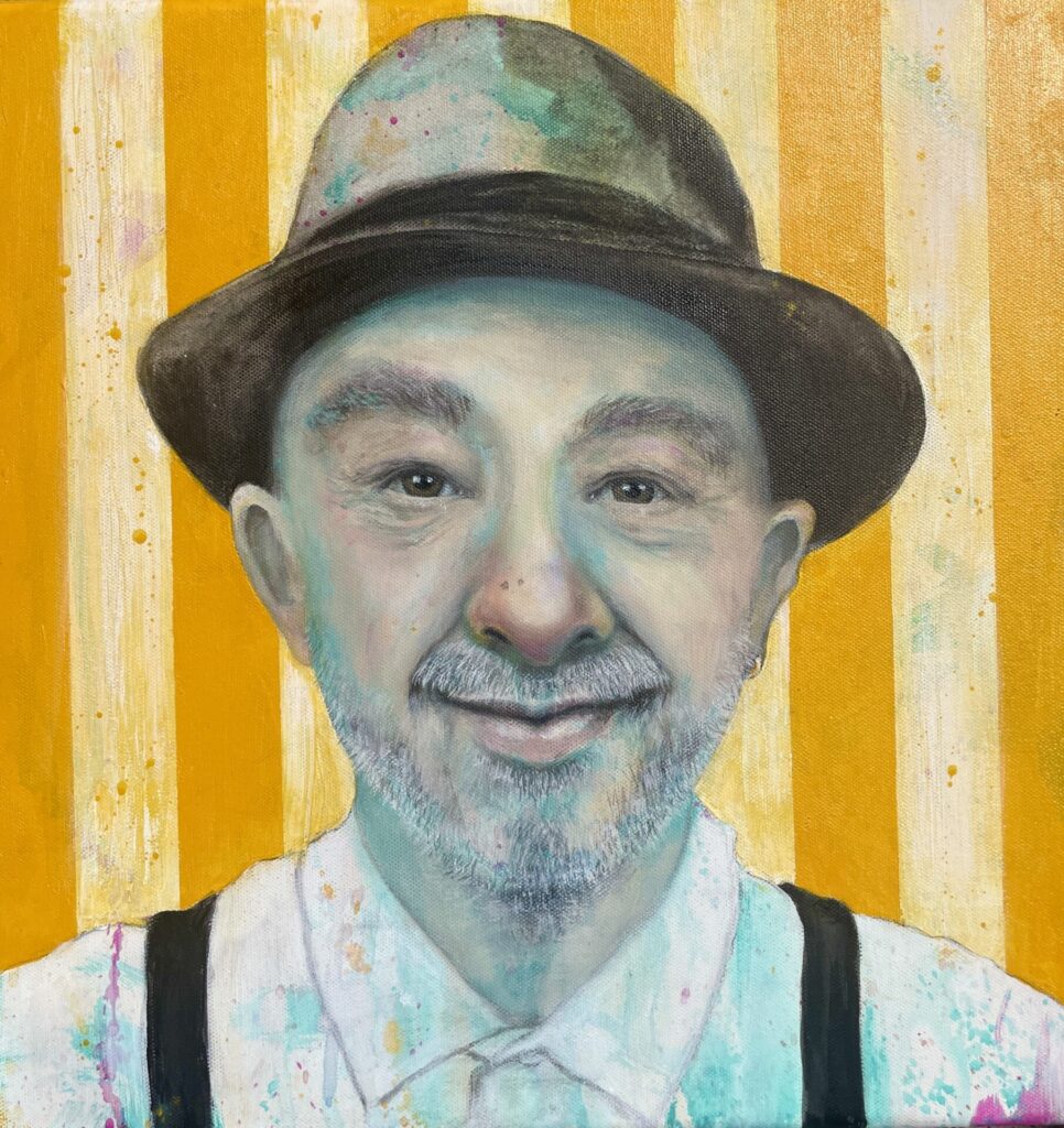 Original Kunstwerk Portrait Malerei Heike Kurtenbach »John« 40 x 40 cm | Acryl auf Leinwand aus dem Jahr 2026. Portraitmaler Realistische Porträt Malerei
