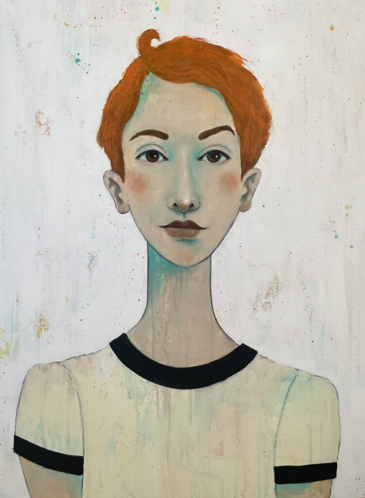 Original Kunstwerk Portrait Malerei Heike Kurtenbach »Lindy« 60 x 80 cm | Acryl auf Leinwand | 2026