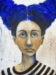 Portrait. Intuitive Malerei. Intuitive Painting. Intuitive Portrarit. Heike Kurtenbach "Lusine" (2024) | Acryl auf Leinwand | 50 x 70 cm