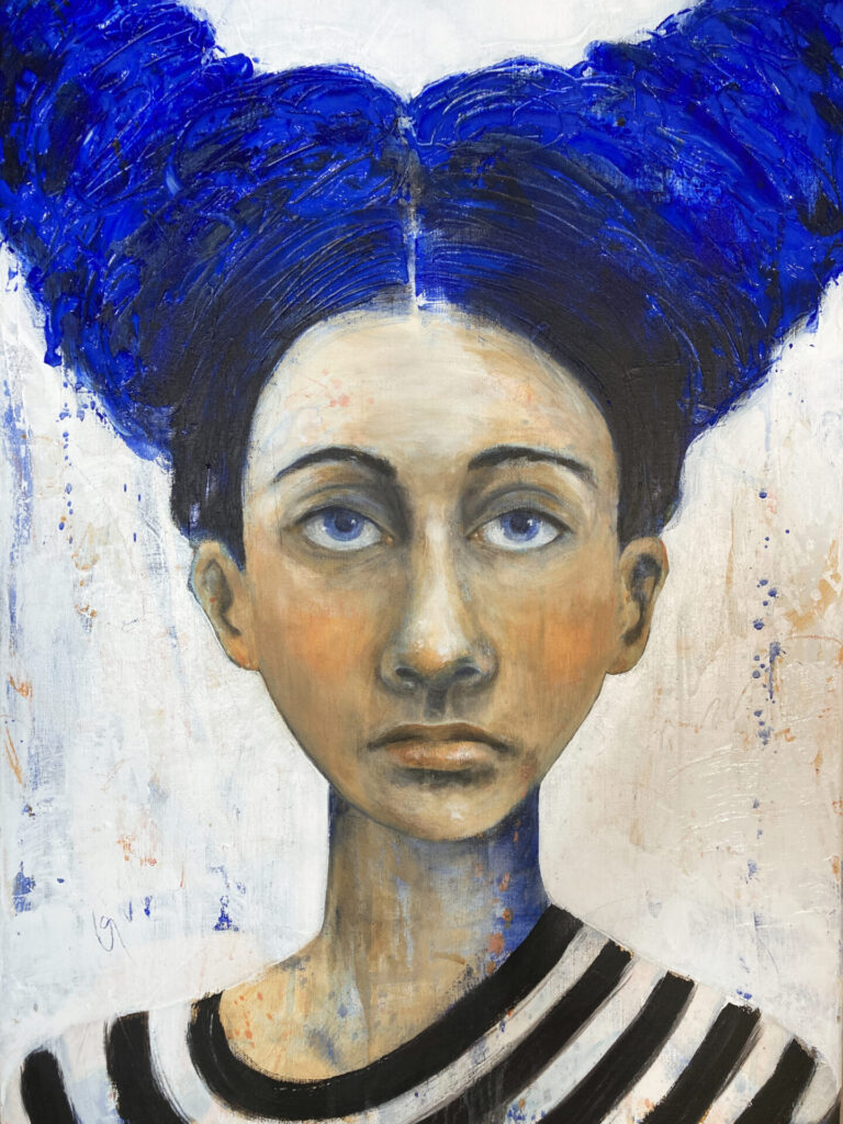 Portrait. Intuitive Malerei. Intuitive Painting. Intuitive Portrarit. Heike Kurtenbach "Lusine" (2024) | Acryl auf Leinwand | 50 x 70 cm