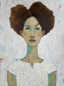 Original Kunstwerk Portrait Malerei Heike Kurtenbach »Letitia« 60 x 80 cm | Acryl auf Leinwand | 2026