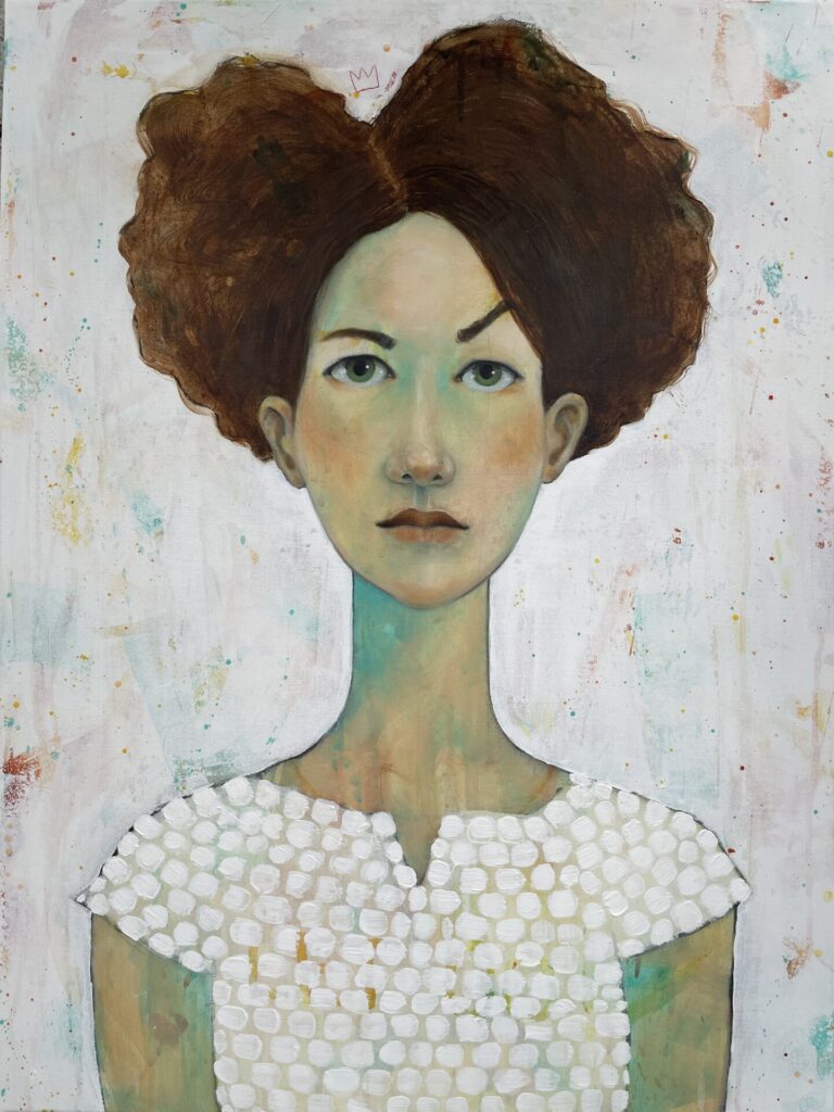 Original Kunstwerk Portrait Malerei Heike Kurtenbach »Letitia« 60 x 80 cm | Acryl auf Leinwand | 2026