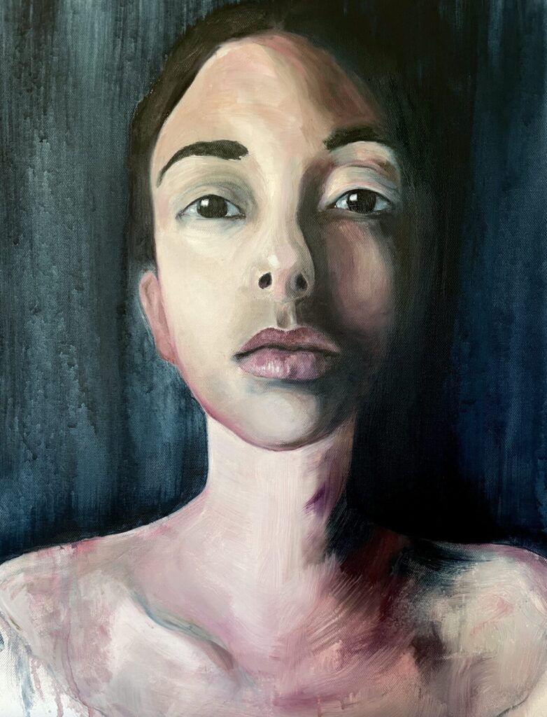 Original Kunstwerk Portrait Malerei Heike Kurtenbach »Nico« 40 x 50 cm | Öl auf Leinwand aus dem Jahr 2026. Portraitmaler