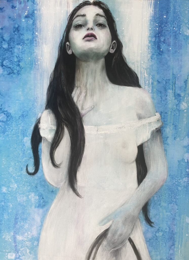 Dark art, Portrait, porträt, contemporary art. art for sale, Heike Kurtenbach, portrait artist, porträtmalerei, moody art